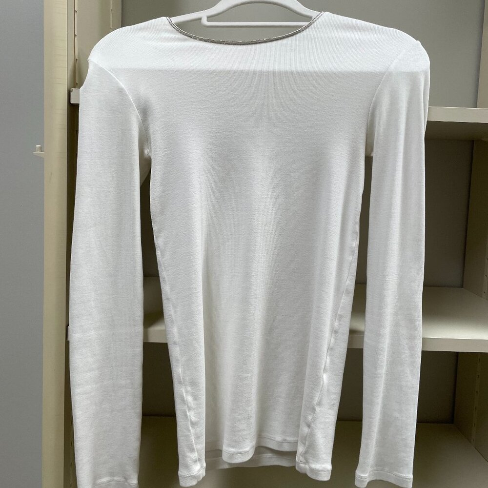 Brunello Cucinelli Long Sleeve with Silver Trim